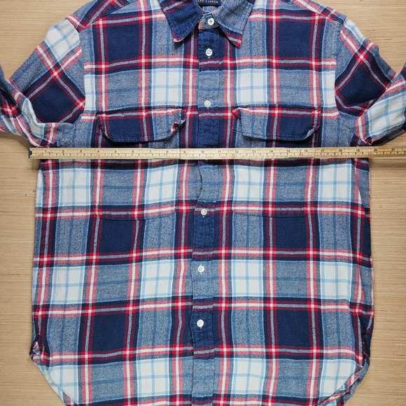Polo Ralph Lauren‎ Plaid Flannel Utility Workshirt Mens Size M Blue Red White - Picture 4 of 10